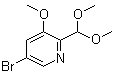 structure of CAS# 1138443-86-3, 5-溴-2-(二甲氧基甲基)-3-甲氧基吡啶