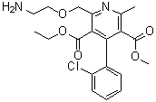structure of CAS# 113994-41-5, 2-[(2-Aminoethoxy)methyl]-4-(2-chlorophenyl)-6-methyl-3,5-pyridinedicarboxylic acid 3-ethyl 5-methyl ester