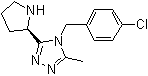 CAS # 1140495-90-4, 4-[(4-Chlorophenyl)methyl]-3-methyl-5-(2R)-2-pyrrolidinyl-4H-1,2,4-triazole