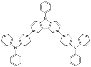 structure of CAS# 1141757-83-6, 3,6-双(9-苯基-9H-咔唑-3-基)-9-苯基-9H-咔唑