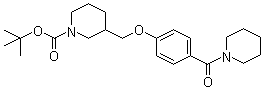 CAS # 1146080-55-8, 3-[[4-(1-Piperidinylcarbonyl)phenoxy]methyl]-1-piperidinecarboxylic acid tert-butyl ester
