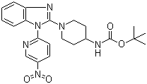 CAS 登录号：1146080-64-9, N-1-[1-(5-硝基-2-吡啶基)-1H-苯并咪唑-2-基]-4-哌啶基]氨基甲酸叔丁酯