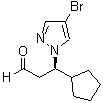 structure of CAS# 1146629-82-4, (betaR)-4-Bromo-beta-cyclopentyl-1H-pyrazole-1-propanal