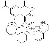 structure of CAS# 1148148-01-9, 氯(2-二环己基膦基-3,6-二甲氧基-2',4',6'-三异丙基-1,1'-联苯)[2-(2-氨基乙基苯基)]钯(II)