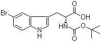 structure of CAS# 114873-17-5, N-叔丁氧羰基-5-溴-D-色氨酸
