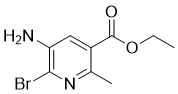 structure of CAS# 1149388-64-6, 乙基5-氨基-6-溴-2-甲基烟酸酯