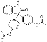 CAS # 115-33-3, Diphesatine, Fenisan, Isacen, Isaphen, Isaphenin, Isatin, O,O'-diacetyldiphenol-, Isocrin, Laxo-Isatin, Laxocol, Lisagal, NSC 117186, NSC 59687, Oxyphenisatin acetate, Oxyphenisatin diacetate, Phenlaxine, Promassolax, Prulet, Prulet Liquitab, Puragaceen, Purgaceen, Purgophen, Sanapert