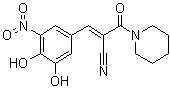 CAS 登录号：1150310-15-8, (alphaE)-alpha-[(3,4-二羟基-5-硝基苯基)亚甲基]-beta-氧代-1-哌啶丙腈