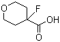 structure of CAS# 1150617-62-1, 4-Fluorotetrahydro-2H-pyran-4-carboxylic acid