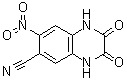 structure of CAS# 115066-14-3, 1,2,3,4-Tetrahydro-7-nitro-2,3-dioxo-6-quinoxalinecarbonitrile