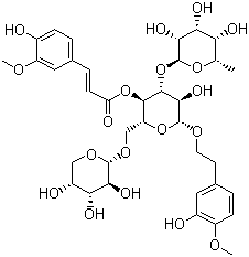 CAS # 115909-22-3, Angoroside C, [(2R,3R,4R,5R,6R)-5-Hydroxy-6-[2-(3-hydroxy-4-methoxyphenyl)ethoxy]-4-[(2S,3R,4R,5S,6S)-3,4,5-trihydroxy-6-methyloxan-2-yl]oxy-2-[[(2S,3R,4S,5S)-3,4,5-trihydroxyoxan-2-yl]oxymethyl]oxan-3-yl] (E)-3-(4-hydroxy-3-methoxyphenyl)prop-2-enoate