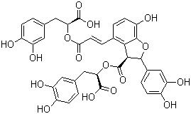 CAS # 115939-25-8, Salvianolic acid B, [2R-[2a,3b-(R*),4[E(R*)]]]-3-Benzofurancarboxylic acid 4-[3-[1-carboxy-2-(3,4-dihydroxy-phenyl) ethoxy]-3-oxo-1-propenyl]-2-(3,4-dihydrophenyl)-2,3-dihydro-7-hydroxyl-3-[1-carboxy-2-(3,4-dihydroxyphenyl) ethyl] ester