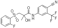 structure of CAS# 1159977-36-2, N-[4-氰基-3-(三氟甲基)苯基]-3-[(2-氟苯基)磺酰基]-2-羟基-2-甲基丙酰胺