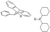 structure of CAS# 1166994-77-9, 二环己基(9,10-二氢-12-苯基-9,10-乙烯桥蒽-11-基)膦