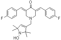 structure of CAS# 1172133-28-6, (3E,5E)-1-[(2,5-二氢-1-羟基-2,2,5,5-四甲基-1H-吡咯-3-基)甲基]-3,5-二[(4-氟苯基)亚甲基]-4-哌啶酮