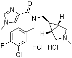 CAS 登录号：1173177-11-1, PF-03463275, N-[(3-氯-4-氟苯基)甲基]-1-甲基-N-[[(1alpha,5alpha,6alpha)-3-甲基-3-氮杂双环[3.1.0]己烷-6-基]甲基]-1H-咪唑-4-甲酰胺盐酸盐