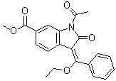 CAS 登录号：1175365-43-1, 1-乙酰基-3-(乙氧基苯基亚甲基)-2,3-二氢-2-氧代-1H-吲哚-6-羧酸甲酯