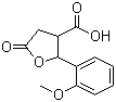 structure of CAS# 117621-06-4, 2-(2-Methoxyphenyl)-5-oxotetrahydrofuran-3-carboxylic acid