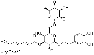 CAS # 1177581-50-8, Lianqiaoxinside A, Forsythoside I, Isoforsythoside, 2-(3,4-Dihydroxyphenyl)ethyl 6-O-(6-deoxy-alpha-L-mannopyranosyl)-beta-D-glucopyranoside 3-[(2E)-3-(3,4-dihydroxyphenyl)-2-propenoate]
