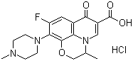 CAS # 118120-51-7, Ofloxacin hydrochloride, (+/-)-9-Fluoro-2,3-dihydro-3-methyl-10-(4-methyl-1-piperazinyl)-7-oxo-7H-pyrido[1,2,3-de]-1,4-benzoxazine-6-carboxylic acid hydrochloride