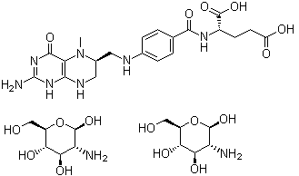 CAS # 1181972-37-1, Levomefolic acid  compd. with 2-amino-2-deoxy-D-glucose (1:2)
