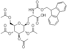 structure of CAS# 118358-38-6, N-[(9H-Fluoren-9-ylmethoxy)carbonyl]-O-(2,3,4,6-tetra-O-acetyl-beta-D-glucopyranosyl)-L-serine