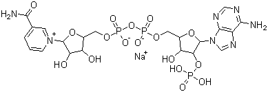 structure of CAS# 1184-16-3, beta-Nicotinamide adenine dinucleotide phosphate sodium salt