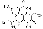 CAS # 1184928-91-3, Bacillithiol, (2S)-2-[[2-[[(2R)-2-Amino-3-mercapto-1-oxopropyl]amino]-2-deoxy-alpha-D-glucopyranosyl]oxy]butanedioic acid