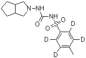 CAS 登录号：1185039-30-8, 3-(3,3a,4,5,6,6a-六氢-1H-环戊二烯并[c]吡咯-2-基)-1-(2,3,5,6-四氘代-4-甲基苯基)磺酰基脲