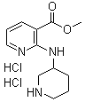 structure of CAS# 1185307-66-7, 2-(3-Piperidinylamino)-3-pyridinecarboxylic acid methyl ester hydrochloride