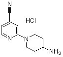 structure of CAS# 1185309-64-1, 2-(4-氨基-1-哌啶基)-4-吡啶甲腈盐酸盐