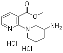structure of CAS# 1185309-86-7, 2-(3-Amino-1-piperidinyl)-3-pyridinecarboxylic acid methyl ester hydrochloride