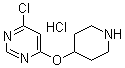 structure of CAS# 1185314-18-4, 4-Chloro-6-(4-piperidinyloxy)pyrimidine hydrochloride