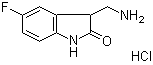 structure of CAS# 1185369-69-0, 3-(氨甲基)-5-氟-1,3-二氢-2H-吲哚-2-酮盐酸盐