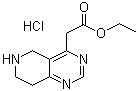 structure of CAS# 1187830-78-9, 5,6,7,8-四氢吡啶并[4,3-d]嘧啶-4-乙酸乙酯盐酸盐