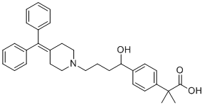structure of CAS# 1187954-57-9, 2-(4-(4-(4-(Diphenylmethylene)piperidin-1-yl)-1-hydroxybutyl)phenyl)-2-methylpropanoic acid