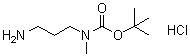 N-(3-氨基丙基)-N-甲基氨基甲酸叔丁酯盐酸盐分子结构 (CAS 1188263-67-3)