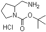 structure of CAS# 1188263-74-2, 2-(氨基甲基)-1-吡咯烷羧酸叔丁酯盐酸盐