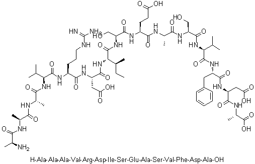 CAS # 1188512-74-4, L-Alanyl-L-alanyl-L-alanyl-L-valyl-L-arginyl-L-alpha-aspartyl-L-isoleucyl-L-seryl-L-alpha-glutamyl-L-alanyl-L-seryl-L-valyl-L-phenylalanyl-L-alpha-aspartyl-L-alanine