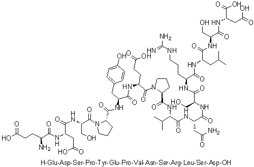 CAS 登录号：1188512-96-0, L-alpha-谷氨酰-L-alpha-天冬氨酰-L-丝氨酰-L-脯氨酰-L-酪氨酰-L-alpha-谷氨酰-L-脯氨酰-L-缬氨酰-L-天冬氨酰胺酰-L-丝氨酰-L-精氨酰-L-亮氨酰-L-丝氨酰-L-天冬氨酸
