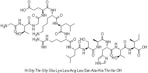 CAS 登录号：1188513-02-1, 甘氨酰-L-苏氨酰甘氨酰-L-alpha-谷氨酰-L-赖氨酰-L-亮氨酰-L-精氨酰-L-亮氨酰-L-丝氨酰-L-丙氨酰-L-组氨酰-L-苏氨酰-L-异亮氨酸