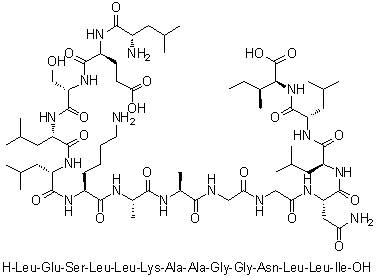 CAS 登录号：1188513-32-7, L-亮氨酰-L-alpha-谷氨酰-L-丝氨酰-L-亮氨酰-L-亮氨酰-L-赖氨酰-L-丙氨酰-L-丙氨酰甘氨酰甘氨酰-L-天冬氨酰胺酰-L-亮氨酰-L-亮氨酰-L-异亮氨酸