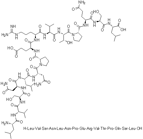 CAS 登录号：1188513-35-0, L-亮氨酰-L-缬氨酰-L-丝氨酰-L-天冬氨酰胺酰-L-亮氨酰-L-天冬氨酰胺酰-L-脯氨酰-L-alpha-谷氨酰-L-精氨酰-L-缬氨酰-L-苏氨酰-L-脯氨酰-L-谷氨酰胺酰-L-丝氨酰-L-亮氨酸