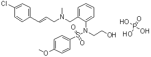structure of CAS# 1188890-41-6, N-[2-[[[(2E)-3-(4-氯苯基)-2-丙烯-1-基]甲基氨基]甲基]苯基]-N-(2-羟基乙基)-4-甲氧基苯磺酰胺磷酸盐