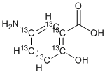 structure of CAS# 1189709-96-3, Mesalamine 13C6