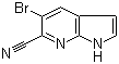 structure of CAS# 1190317-45-3, 5-Bromo-1H-pyrrolo[2,3-b]pyridine-6-carbonitrile