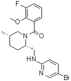 CAS # 1191044-58-2, [(2S,5S)-2-[[(5-Bromo-2-pyridinyl)amino]methyl]-5-methyl-1-piperidinyl](3-fluoro-2-methoxyphenyl)methanone, GSK 1059865