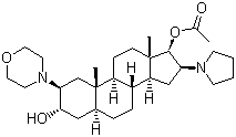 structure of CAS# 119302-24-8, (2b,3a,5a,16b,17b)-17-乙酰氧基-3-羟基-2-(4-吗啉基)-16-(1-吡咯烷基)雄甾烷