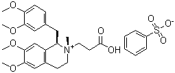 CAS # 1193104-95-8, (1R,2S)-2-(2-Carboxyethyl)-1-[(3,4-dimethoxyphenyl)methyl]-1,2,3,4-tetrahydro-6,7-dimethoxy-2-methylisoquinolinium benzenesulfonate (1:1)
