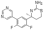 CAS # 1194044-20-6, LY 2811376, (4S)-4-[2,4-Difluoro-5-(5-pyrimidinyl)phenyl]-5,6-dihydro-4-methyl-4H-1,3-thiazin-2-amine